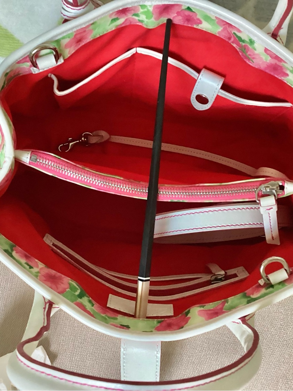 Dooney & Bourke White & Pink Floral Satchel - Picture 3 of 16